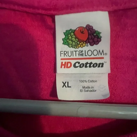 Fruit of the Loom Bright Pink Short Sleeve Tee - Picture 4 of 4